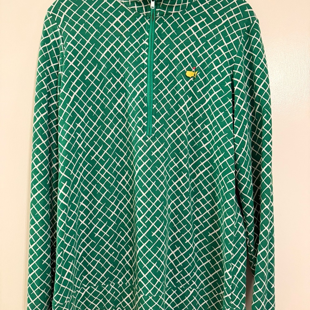 Masters Magnolia Lane Ladies Green Geometric Quarter-Zip Pullover